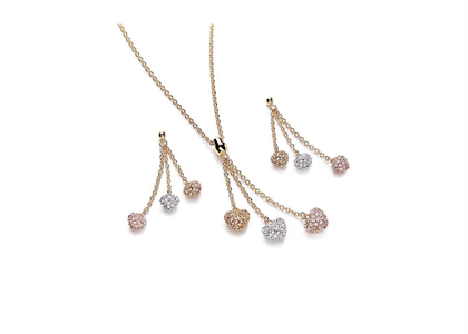 Three Tone Plated | Hearts Pendant Sets